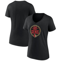 NHL Black Ottawa Senators Women's Active Edge V-Neck T-Shirt