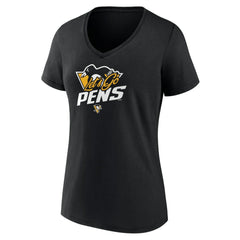 NHL Black Pittsburgh Penguins Women's Active Edge V-Neck T-Shirt