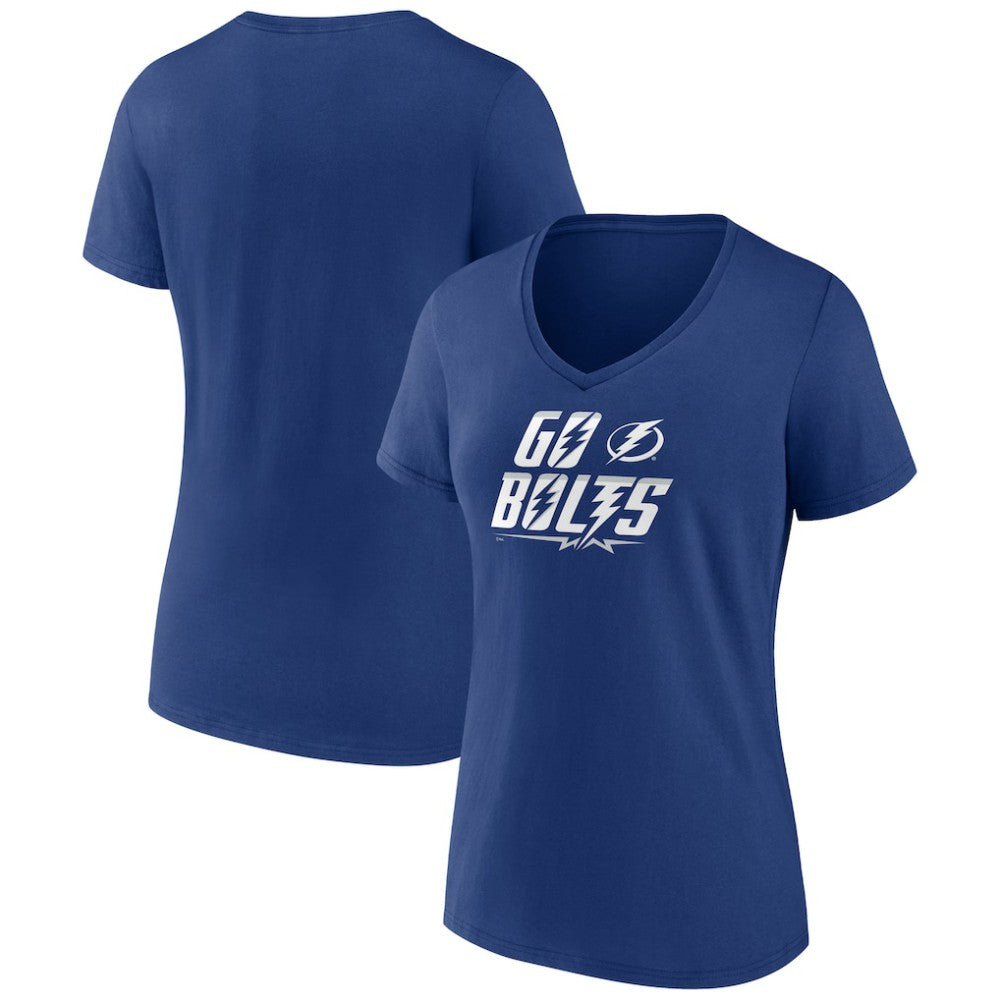 NHL Blue Tampa Bay Lightning Women's Active Edge V-Neck T-Shirt