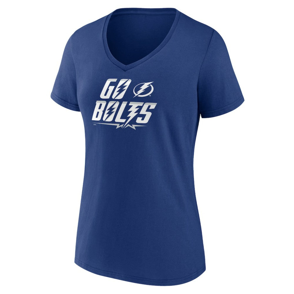 NHL Blue Tampa Bay Lightning Women's Active Edge V-Neck T-Shirt