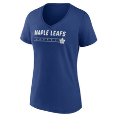 NHL Blue Toronto Maple Leafs Women's Primary Play V-Neck T-Shirt
