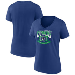 NHL Blue Vancouver Canucks Women's Slapshot V-Neck T-Shirt