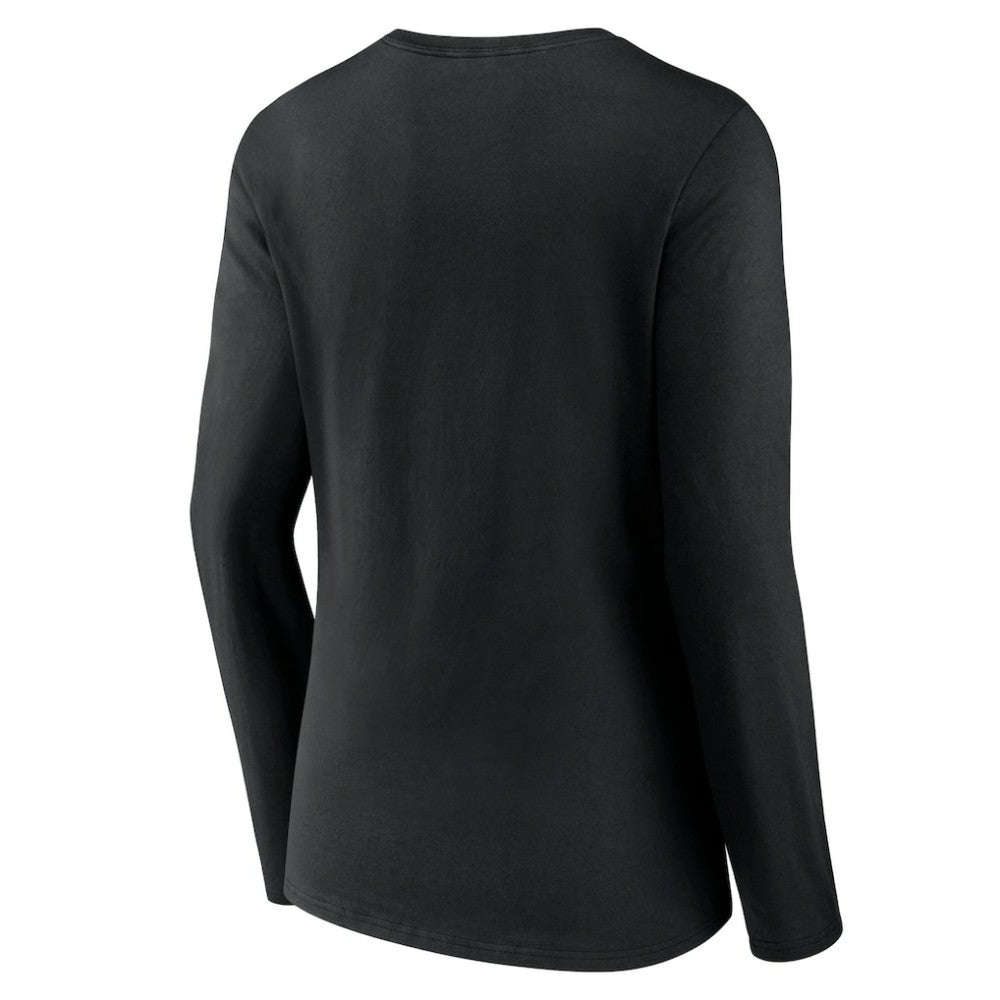 NHL Black Boston Bruins Women's Forge Long Sleeve V-Neck T-Shirt
