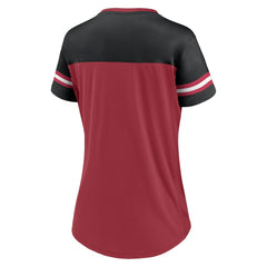 Women's Blitz & Glam Lace-Up V-Neck Jersey T-Shirt - Arizona Cardinals