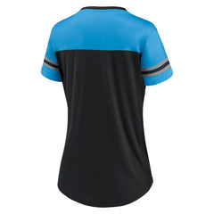 Women's Blitz & Glam Lace-Up V-Neck Jersey T-Shirt - Carolina Panthers