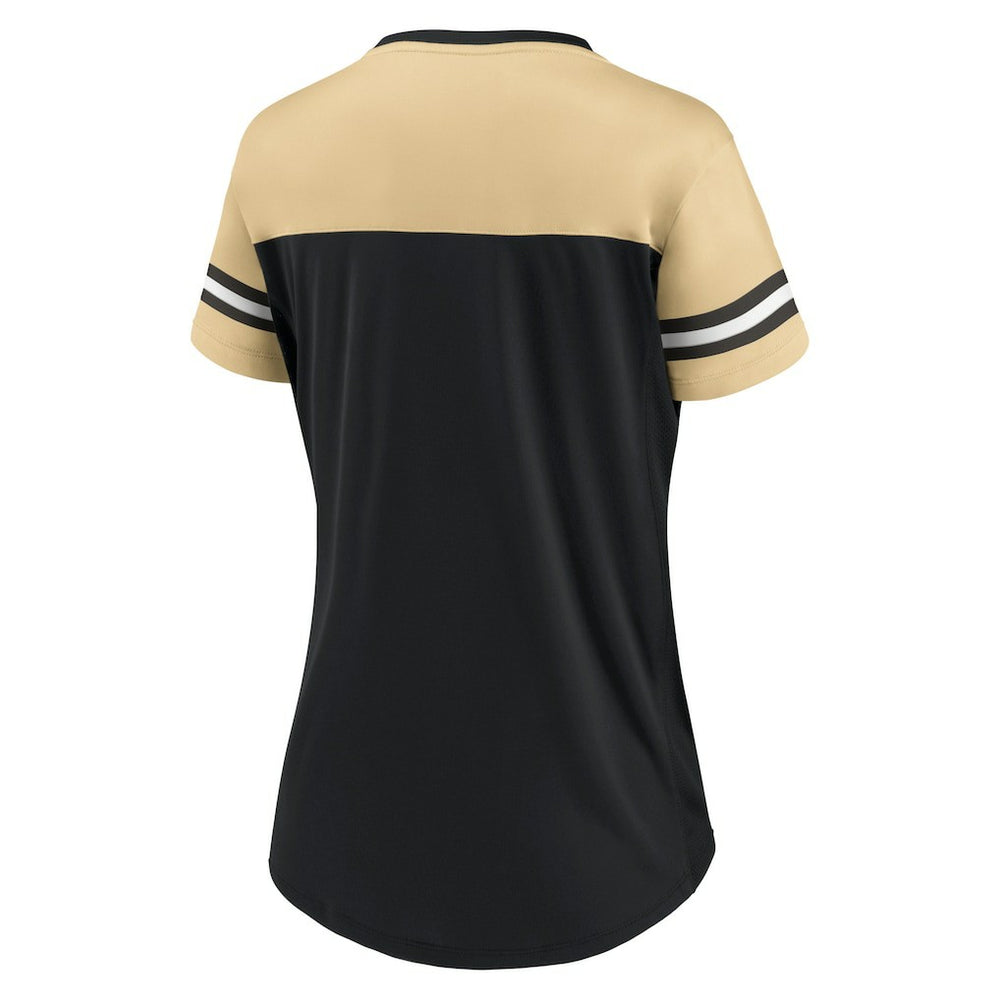 Women's Blitz & Glam Lace-Up V-Neck Jersey T-Shirt - New Orleans Saints
