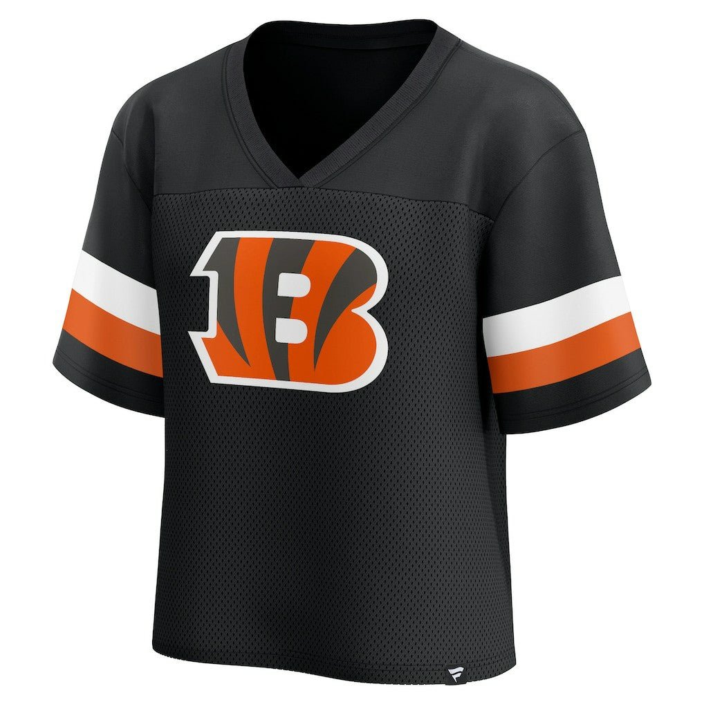 Women's Established Jersey Cropped V-Neck T-Shirt - Cincinnati Bengals