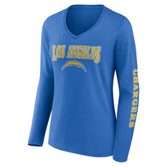 Women's Wordmark Long Sleeve V-Neck T-Shirt - Los Angeles Chargers