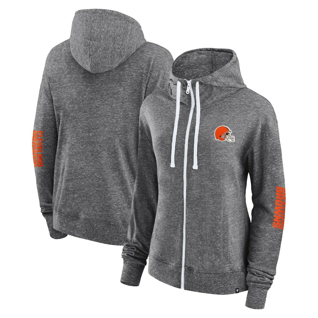 Women's Opening Coin Flip Lightweight Full-Zip Hoodie - Cleveland Browns