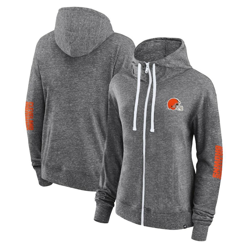 Women's Opening Coin Flip Lightweight Full-Zip Hoodie - Cleveland Browns