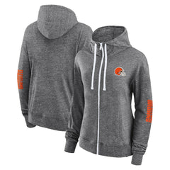 Women's Opening Coin Flip Lightweight Full-Zip Hoodie - Cleveland Browns
