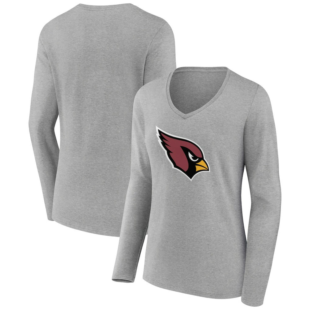 Women's Primary Team Logo Long Sleeve V-Neck T-Shirt - Arizona Cardinals