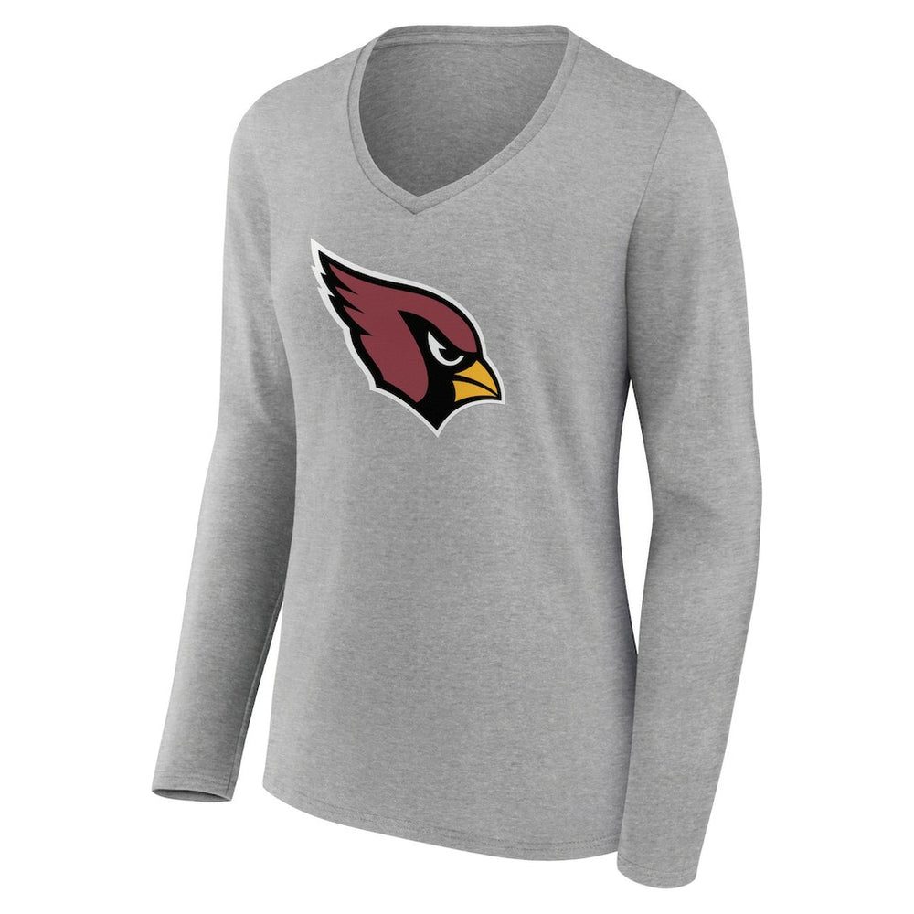 Women's Primary Team Logo Long Sleeve V-Neck T-Shirt - Arizona Cardinals