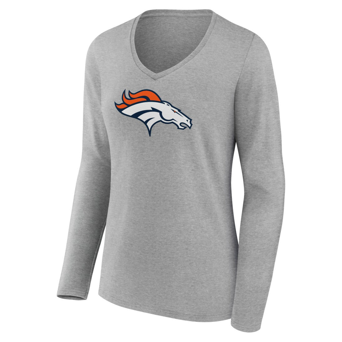 Women's Primary Team Logo Long Sleeve V-Neck T-Shirt - Denver Broncos