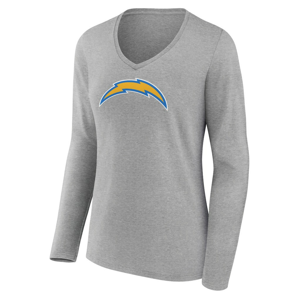 Women's Primary Team Logo Long Sleeve V-Neck T-Shirt - Los Angeles Chargers