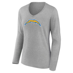 Women's Primary Team Logo Long Sleeve V-Neck T-Shirt - Los Angeles Chargers
