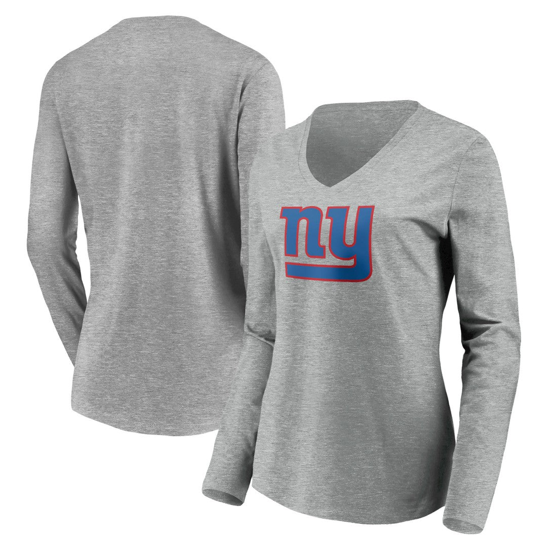 Women's Primary Team Logo Long Sleeve V-Neck T-Shirt - New York Giants