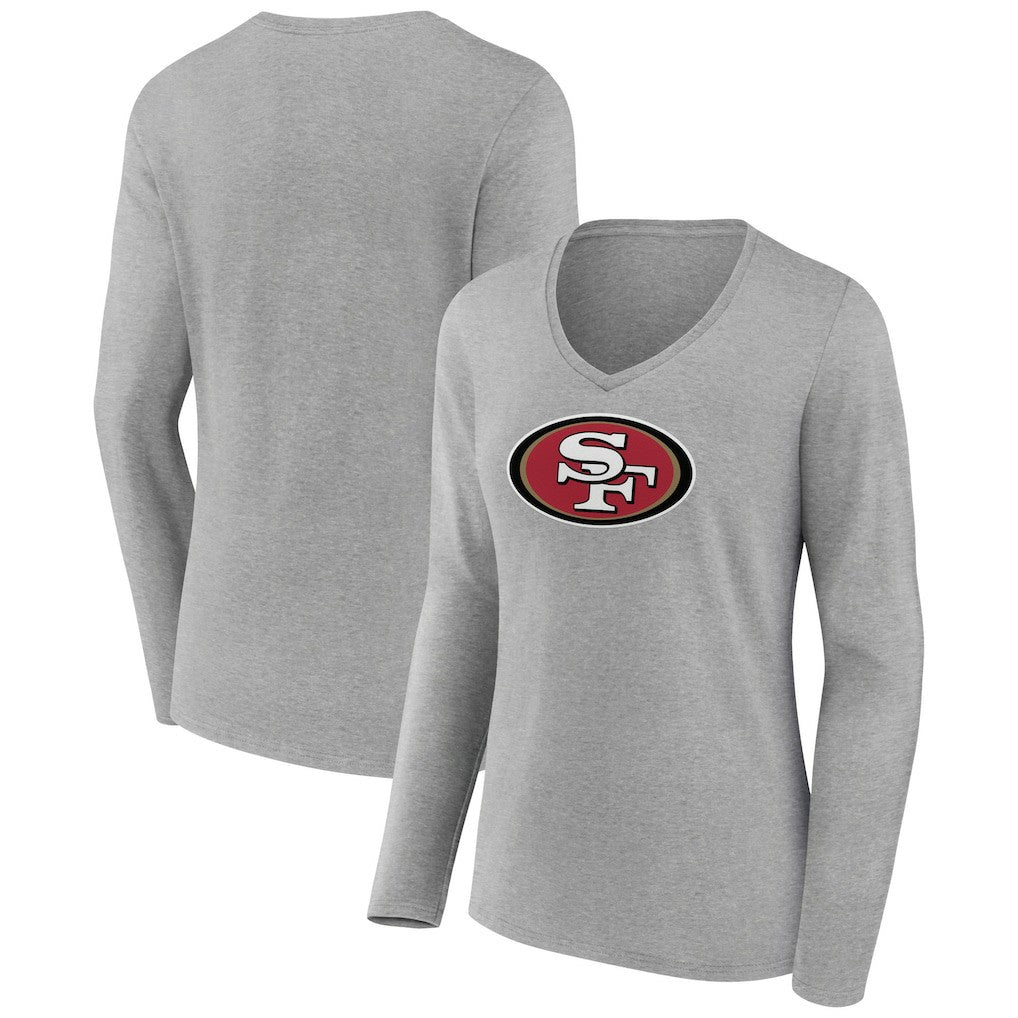 Women's Primary Team Logo Long Sleeve V-Neck T-Shirt - San Francisco 49ers