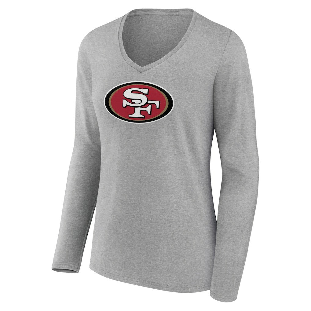 Women's Primary Team Logo Long Sleeve V-Neck T-Shirt - San Francisco 49ers