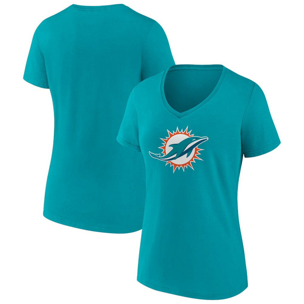 Women's Primary Team Logo V-Neck T-Shirt - Miami Dolphins