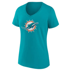 Women's Primary Team Logo V-Neck T-Shirt - Miami Dolphins