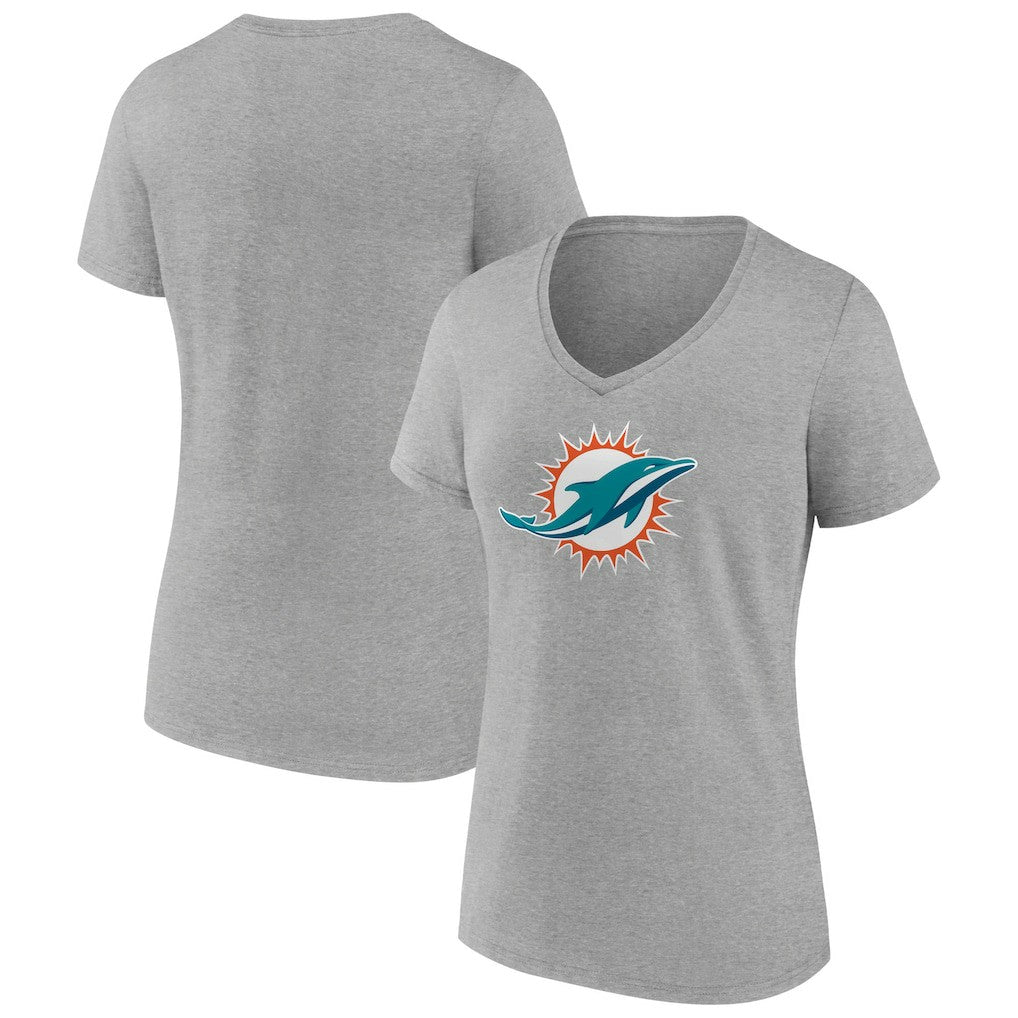 Women's Primary Team Logo V-Neck T-Shirt - Miami Dolphins
