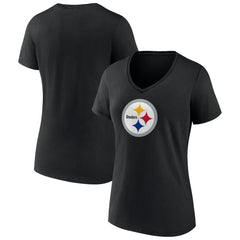 Women's Primary Team Logo V-Neck T-Shirt - Pittsburgh Steelers