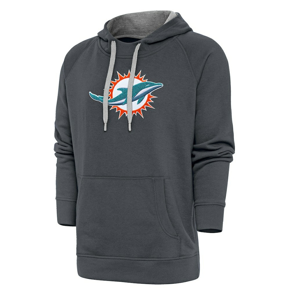 Antigua Victory Chenille Pullover Hoodie - Miami Dolphins