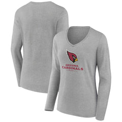 Women's Logo Team Lockup Long Sleeve V-Neck T-Shirt - Arizona Cardinals