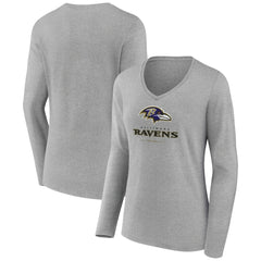 Women's Logo Team Lockup Long Sleeve V-Neck T-Shirt - Baltimore Ravens