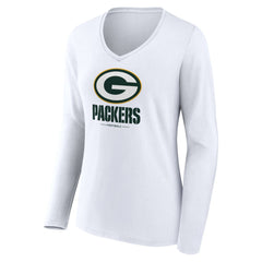 Women's Logo Team Lockup Long Sleeve V-Neck T-Shirt - Green Bay Packers