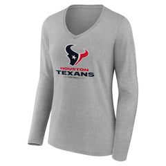 Women's Logo Team Lockup Long Sleeve V-Neck T-Shirt - Houston Texans
