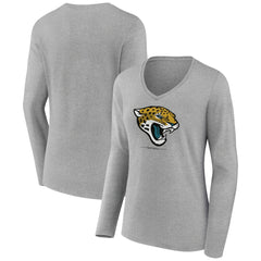 Women's Logo Team Lockup Long Sleeve V-Neck T-Shirt - Jacksonville Jaguars
