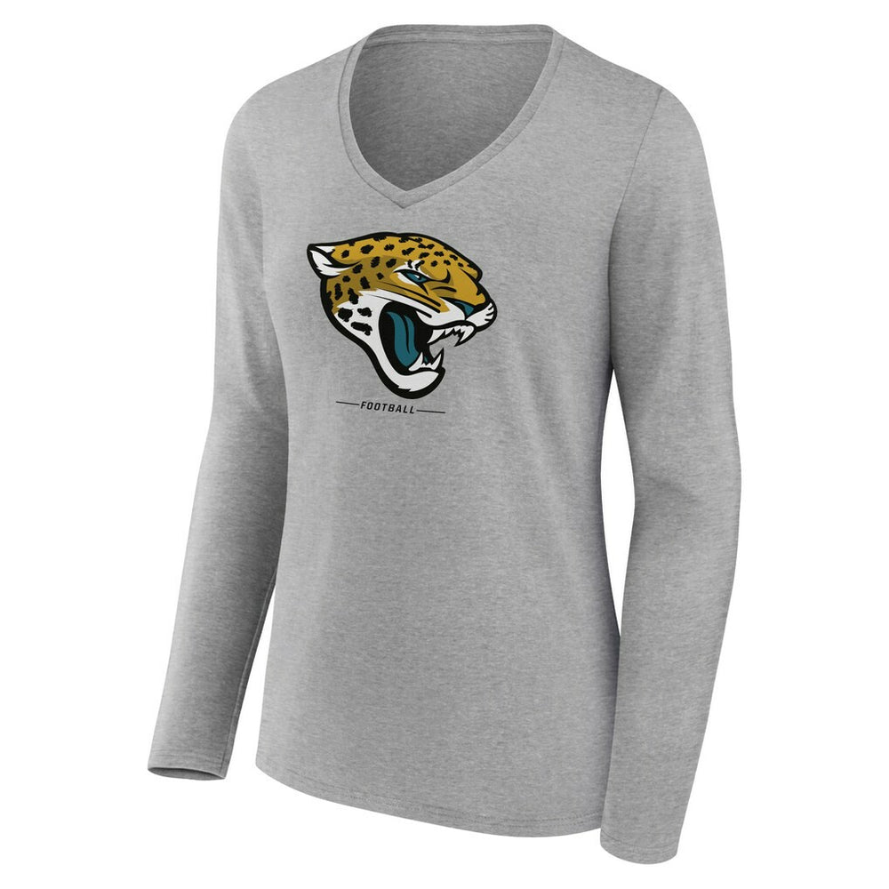 Women's Logo Team Lockup Long Sleeve V-Neck T-Shirt - Jacksonville Jaguars