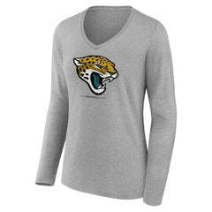 Women's Logo Team Lockup Long Sleeve V-Neck T-Shirt - Jacksonville Jaguars