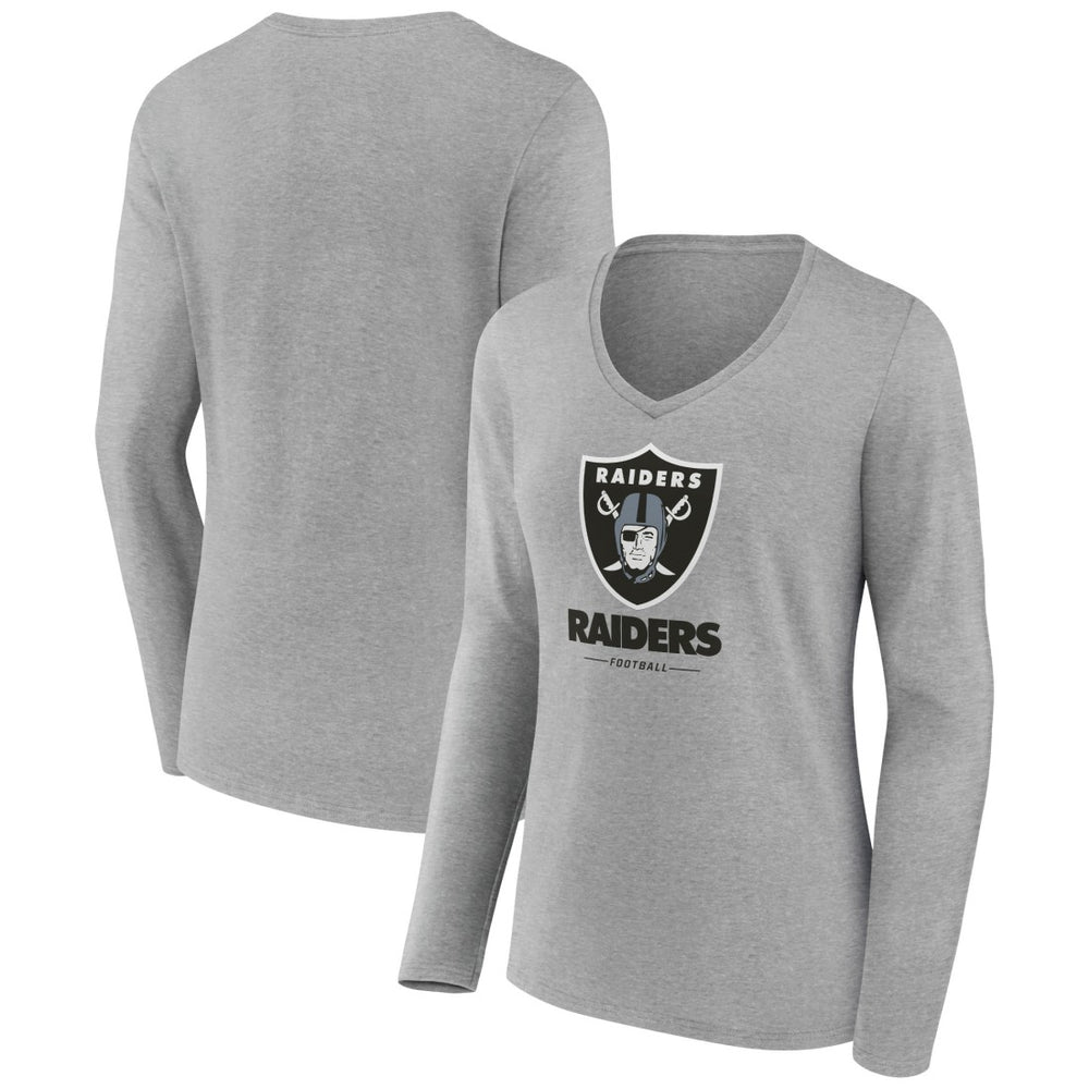 Women's Logo Team Lockup Long Sleeve V-Neck T-Shirt - Las Vegas Raiders