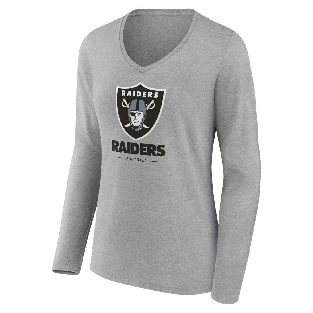 Women's Logo Team Lockup Long Sleeve V-Neck T-Shirt - Las Vegas Raiders