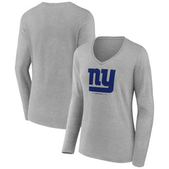 Women's Logo Team Lockup Long Sleeve V-Neck T-Shirt - New York Giants