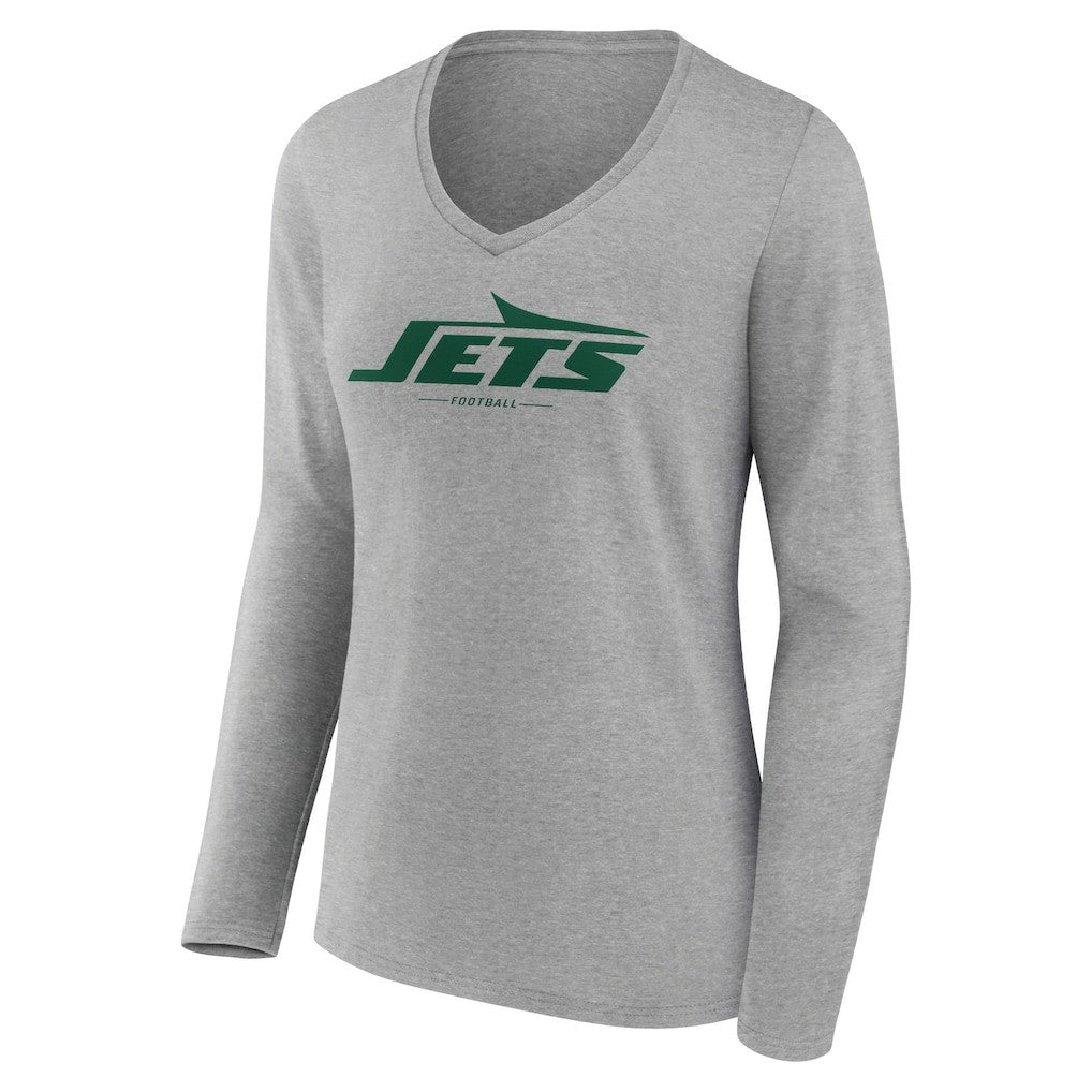 Women's Logo Team Lockup Long Sleeve V-Neck T-Shirt - New York Jets
