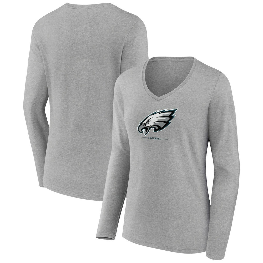 Women's Logo Team Lockup Long Sleeve V-Neck T-Shirt - Philadelphia Eagles