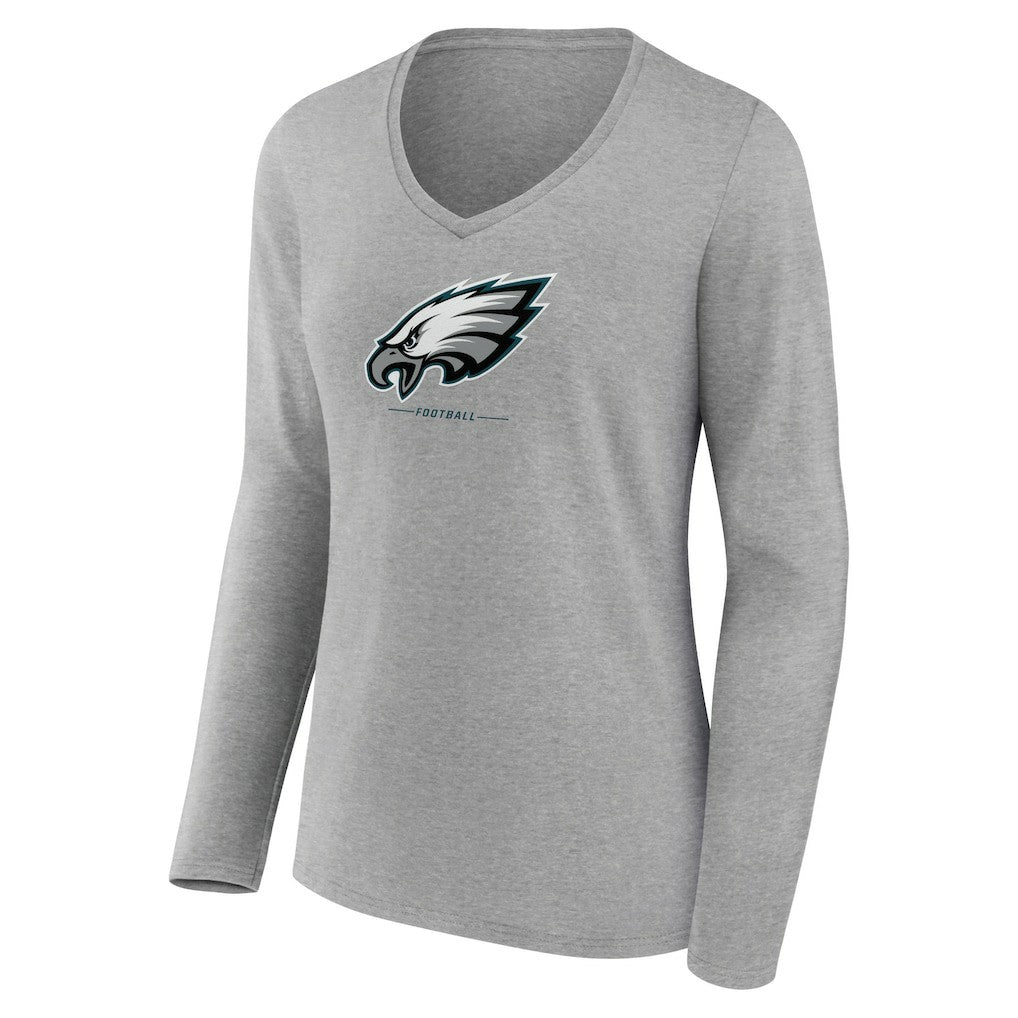 Women's Logo Team Lockup Long Sleeve V-Neck T-Shirt - Philadelphia Eagles