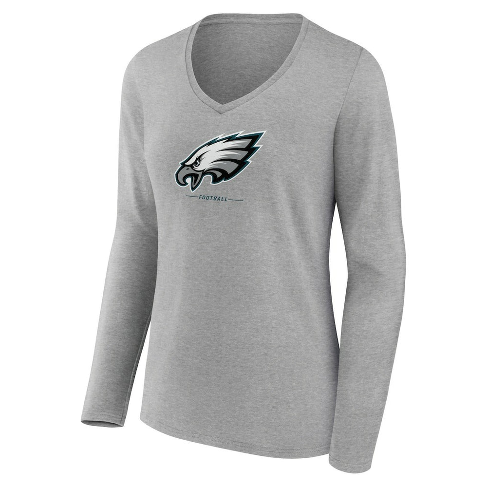 Women's Logo Team Lockup Long Sleeve V-Neck T-Shirt - Philadelphia Eagles
