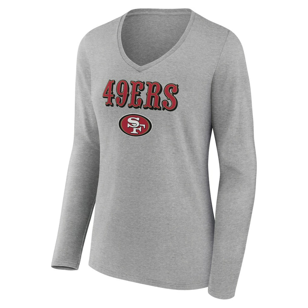 Women's Logo Team Lockup Long Sleeve V-Neck T-Shirt - San Francisco 49ers