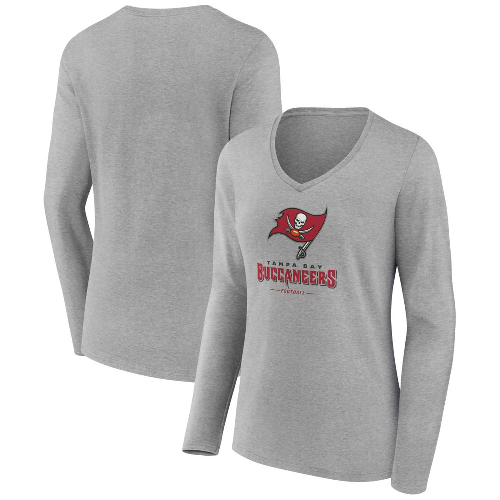 Women's Logo Team Lockup Long Sleeve V-Neck T-Shirt - Tampa Bay Buccaneers