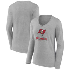 Women's Logo Team Lockup Long Sleeve V-Neck T-Shirt - Tampa Bay Buccaneers