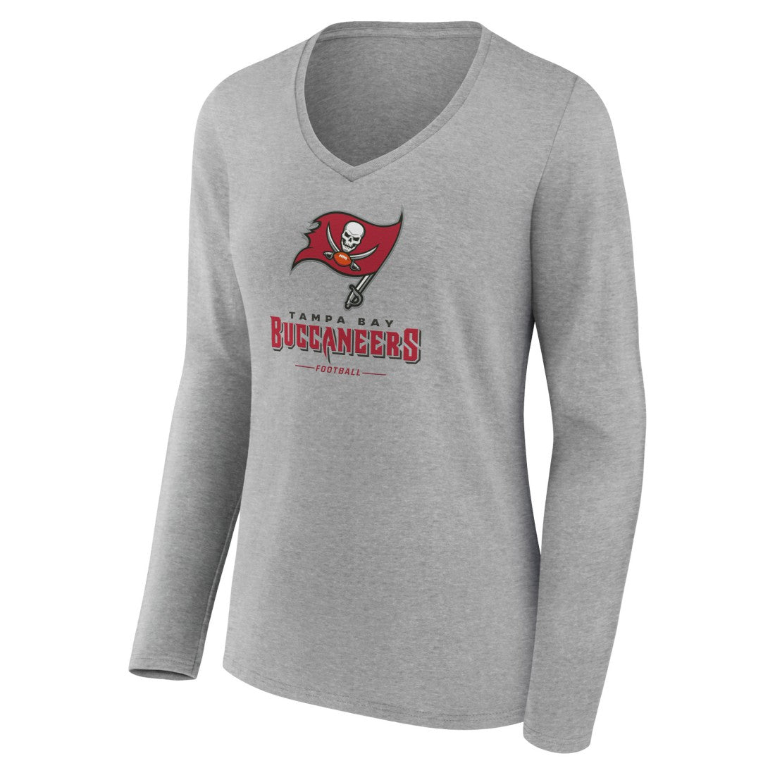 Women's Logo Team Lockup Long Sleeve V-Neck T-Shirt - Tampa Bay Buccaneers