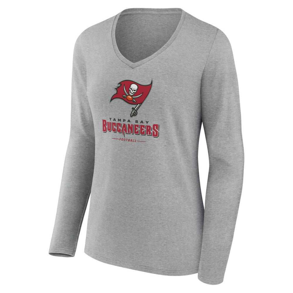 Women's Logo Team Lockup Long Sleeve V-Neck T-Shirt - Tampa Bay Buccaneers