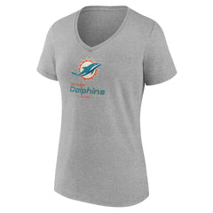 Women's Logo Team Lockup V-Neck T-Shirt - Miami Dolphins