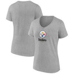 Women's Logo Team Lockup V-Neck T-Shirt - Pittsburgh Steelers