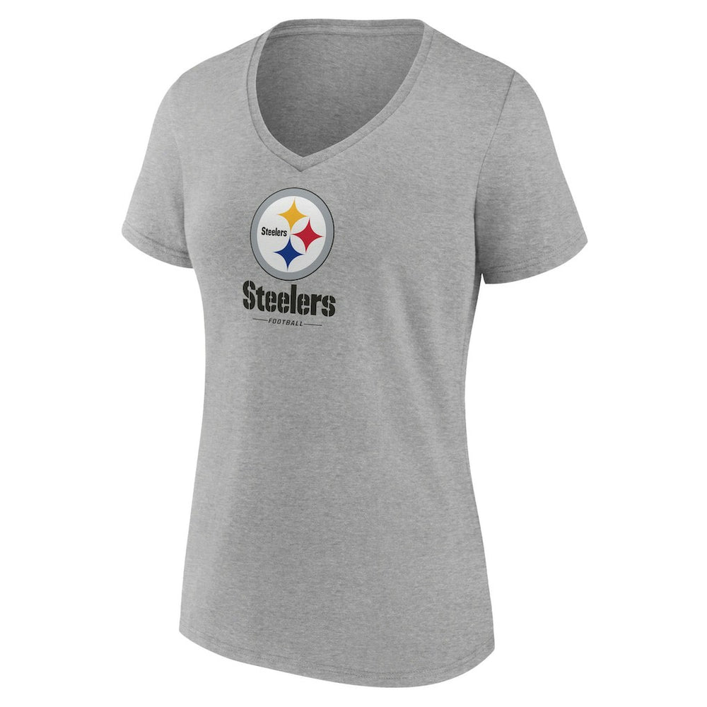 Women's Logo Team Lockup V-Neck T-Shirt - Pittsburgh Steelers